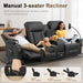 3 Seat Recliner Sofa, Large Reclining Sofa with Storage Console, Manual Reclining Chair with USB Ports, 2 Cell Phone Holder, 3 Seater Loveseat Recliner Couch for Living Room