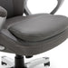 Executive Office Padded Arms, Adjustable Ergonomic Gaming Desk Chair with Lumbar Support, Faux Leather and Mesh, Light Gray