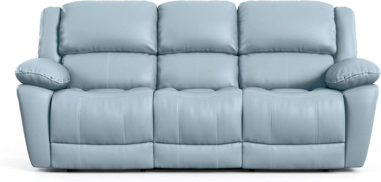 Sorin Modern Leather Recliner Sofa with Pillow Armrests and High Density Foam, Reclining Sectional Couch for Living Room, Office, Home Theater, FSC Certified, Blue