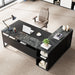 Large Executive Desk with File Cabinet, 71 Inch L Shaped Computer Desk Office Desk with Drawers and Storage Shelves, Business Furniture Desk Workstation for Home Office, Black