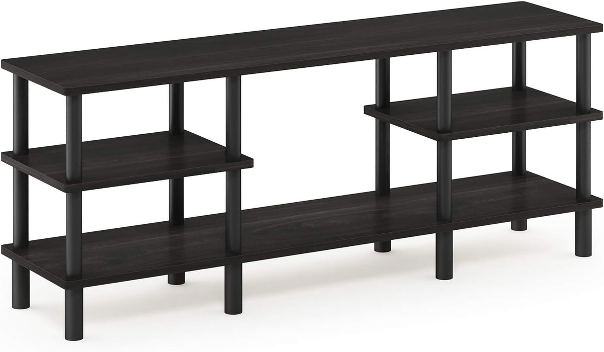 Turn-N-Tube 3-Tier Multipurpose Wide Shelf TV Stand, Espresso/Black