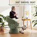 Green Corduroy 360 Degree Swivel Armchair Cushioned