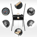 Portable Charcoal Grill with Thermometer, Double-Sided Smoker Grill for Outdoor Patio Backyard Camping and Parties