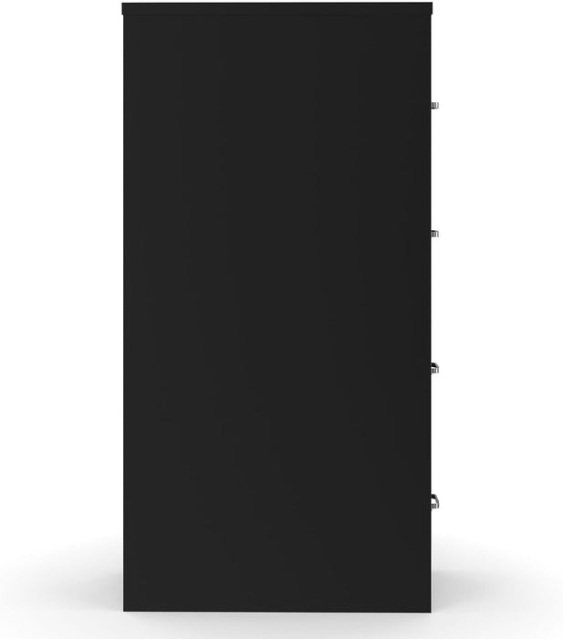 4-Drawer Vertical File Cabinet, Letter/Legal, Locking, Black