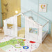 Twin Floor Bed LowProfile SolidWood LEDLights White