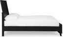 Signature Design by Ashley Danziar Modern King Panel Platform Bed with Angled Legs, Foundation or Box Spring Not Needed, Black