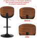 Bar Stools for Kitchen Swivel Bentwood Barstools,Set of 2,Black PU | Modern PU Leather Upholstered Bar Chairs with Footrest, Bentwood Bar Stool for Kitchen, Bar, Dining Room