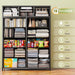 Black Dresser with 10+4 Storage Drawers, Chest of Drawers, Sturdy Metal Frame & Wood Top, Bedroom, Hallway, Closets, Living Room, 52.2" H X 37.4" W X 11.8" D