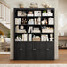 70.9" Bookcase Tall Bookshelf with Doors, Triple Wide Bookshelves