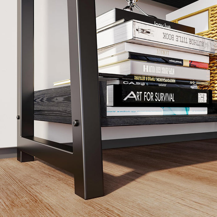 Industrial Bookshelf 5-Tier 31.5 in Wide, Bookcase Ladder Shelf, Storage Shelves Rack Shelf Unit, Accent Furniture Metal Frame, Home Office Furniture for Bathroom, Living Room