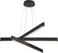 Black 3-Light Solid Wood Linear Pendant Chandelier