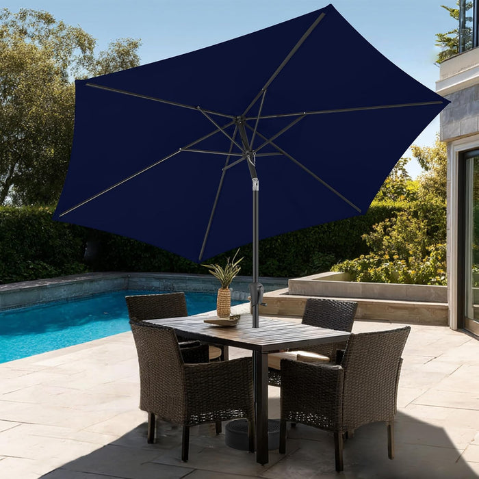 9FT Outdoor Patio Umbrella - Table Umbrella Waterproof UV Protection, Sombrillas De Patio with Push Button Tilt, Sun Umbrella for Pool, Porch, Garden, Deck, Backyard (Navy Blue)