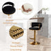 Velvet Bar Stools Set of 3, Counter Height Barstools with Low Back, Gold Swivel Bar Stool for Kitchen Island, Pub (Black)