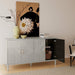 Modern 60 Inch Wide Silver Sideboard Buffet Cabinet