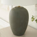 Home 23" Olive Green Ceramic Pot Table Lamp for Bedroom, Living Room, Dining Office, with White Tapered Drum Shade
