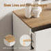 6 Drawer Dresser for Bedroom, 47.2" Wide Modern Chest of Drawers with 6 Large Storage Space with Curved Edge Design, Large Dresser W/Gold Metal Handles for Bedroom,White & Brown