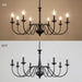 Black Chandelier for Dining Room Light Fixture Hanging 8 Light Modern Farmhouse Chandelier Rustic Vintage Candle Pendant Lighting Fixtures Ceiling for Kitchen Island Foyer Entryway Living Room Bedroom