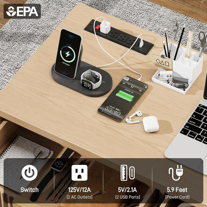 60 Inch Premium Executive Workstation Fluted Drawers