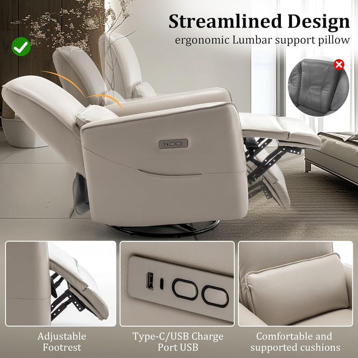 Power Rocking Recliner Chair with USB & Type-C