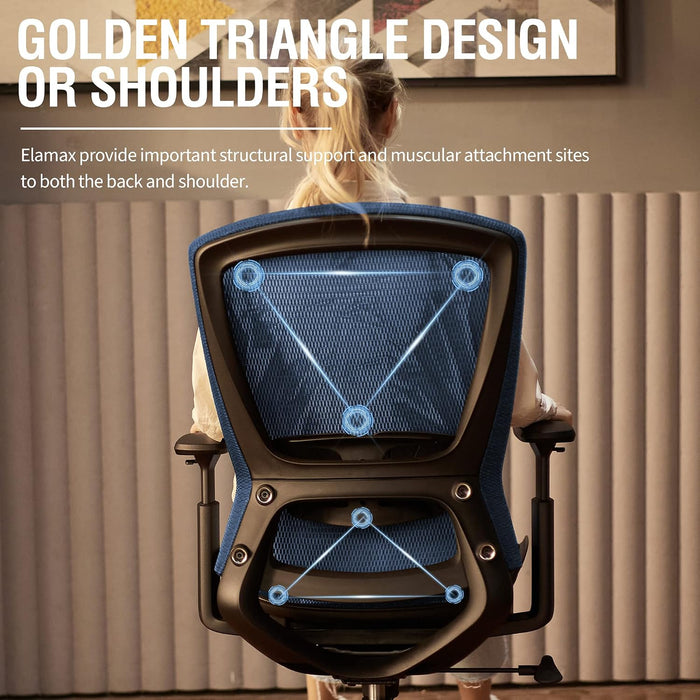 Ergonomic Mesh Office Chair,Comfy Computer Desk Chair - BIFMA 5.1 Certified Commercial Swivel Task Chair for Home Office - Adjustable Lumbar Support & Armrests,Tilt Function,Wide Seat