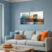 Cityscape Wall Art New York City Canvas for Living Room Painting Brooklyn Bridge Manhattan Bedroom Wall Art for Men Modern Blue Picture Grey Artwork Large Framed Home Office Wall Decor 40"X20"