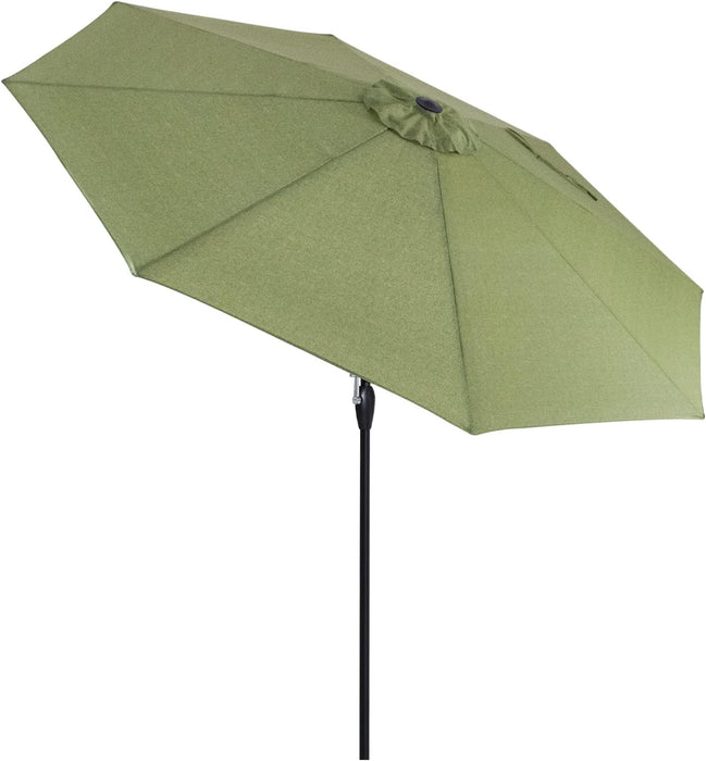 Striped Patio Umbrellas Outdoor Table Market Umbrellas with Crank & Pust Button Tilt|Auto-Tilt, 8 Steel Ribs, High Color-Fastness Canopy