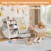 Kids Bookshelf and Toy Storage - Book Shelf for Kids Rooms, Toddler Bookshelf Baby Bookcase for Nursery, Montessori Toy Organizer, White