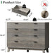 Fluted Dresser with 8 Drawers, 54" Wide Wood Chest of Drawers with Metal Handle, Wooden Dresser TV Stand, Modern Closet Clothes Storage Organizer for Bedroom, Living Room, Hallway, Light Grey