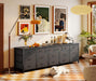 77.6" Long Dresser for Bedroom, 16 Drawer Fabric Dresser for Closet, Wide Chest of Drawers with Storage, TV Stand for 65, 75, 85 Inch TV, 77.6" W X 13" D X 26.4" H, Black