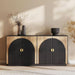 65 Inch Fluted Buffet Cabinet with Storage, Symmetrical Arc Accent Sideboard Large Console Table for Dining Room, Kitchen, and Living Room (Camel)