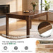 31.5" Solid Wood Dining Room Table, Rectangular Kitchen Real Wooden Table | 2 Person Modern Farmhouse Mid Century Fluted Design Furniture Desk for Home,Small Space,Apartment,Living Room Walnut