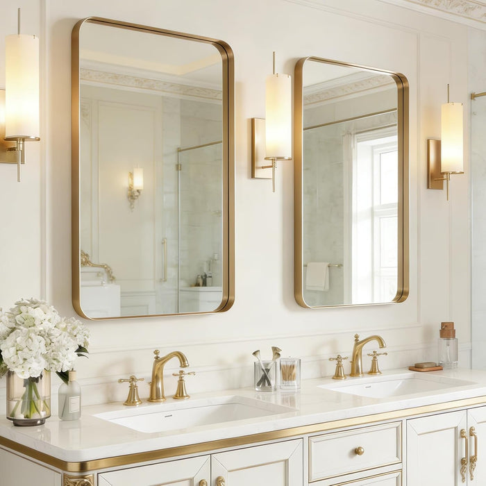 Gold Bathroom Mirrors for over Sink 24"X36" 2 Pack