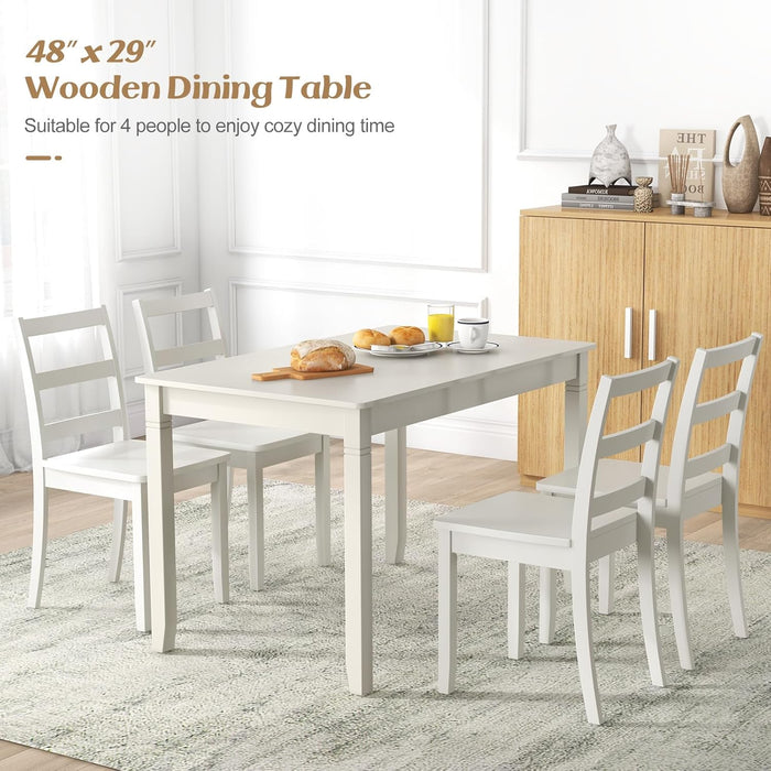 White Rectangular Dining Table 48x29 Inches Compact
