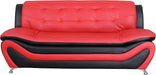 Aldo ((3 Piece) Modern Sofa Set, Black/Red