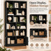 Bookcase with Doors and Open Shelves for Home Office and Living Room