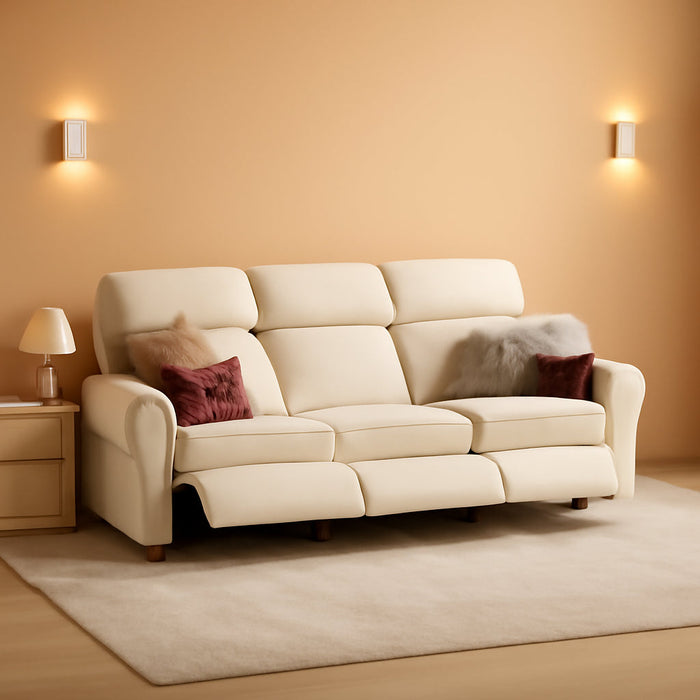 Modular Sectional Sofa, 3 Seater Reclining Sofa Recliner Couch for Living Room, off White