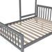 Twin over Full Bunk Bed with Stairs, Solid Wood Bunk Bed with Storage for Kids Teens Adults (Gray)