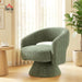 Green Corduroy 360 Degree Swivel Armchair Cushioned