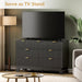 7 Drawer Fluted Dresser for Bedroom, Mid Century Modern Dresser with 7 Drawers, Dressers & Chests of Drawers with Metal Handle, TV Stand & Storage Organizer for Entryway, Hallway, Black