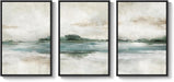Framed Nature Landscape Canvas Triptych 24x36 Inches