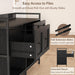 Black 43Inch Engineered Filing Cabinet With Outlet