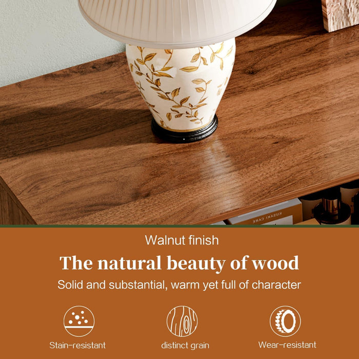 Walnut Nine Drawer Dresser Anti Tipping Reinforcement