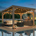10x12 Cedar Gazebo Gray Weatherproof Sloped Roofing
