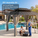 10X12Ft Hardtop Outdoor Gazebo Curtain Netting SandBeige