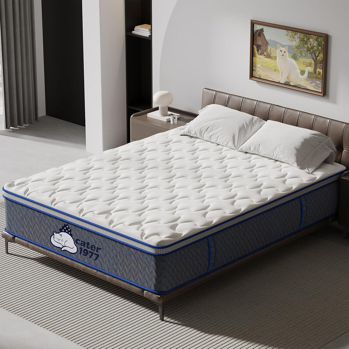 Thickened Memory Foam Queen Mattress(12.9Inchest) Cool Mattress-9-Layer Thickened-Medium Firm,Bed Durable,Edge Reinforcement No Collapse,Top Exhaust System No Damp Heat,No Back Pain-365Day Try