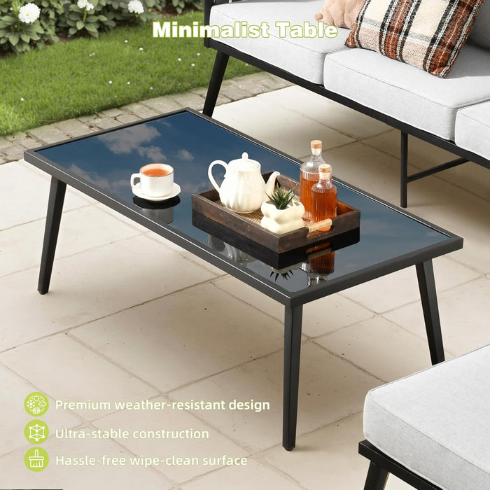 Patio Furniture Sets for 6 with Swivel Chair, Outdoor Conversation Sets 6 Pcs, 1X Coffee Table. 1Xswivel Chair, 1X3-Seat Sofa, 2Xottomans for Porch Poolside Gray