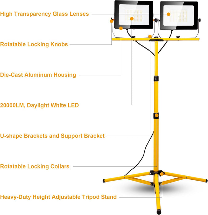 LED Work Light Telescoping Tripod Weatherproof Industrial