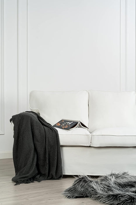 Cotton Ektorp 3 Seat Sofa Cover Slipcover Replacement Made for the IKEA Ektorp 3 Seat Sofa Cover(Cotton White)-Does NOT Fit Ektorp 3.5-Seat Sofa NOT Fit Uppland Series Sofa