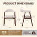 Wooden Dining Chair with Armrest Set of 4, Modern Fabric Upholstered Dining Room Chair with Curved Back and Wood Legs,Comfortable Accent Chairs for Kitchen Dining Room,Beige