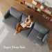 89 Inch ThreeSeater Upholstered Sofa DarkGrey LivingRoom